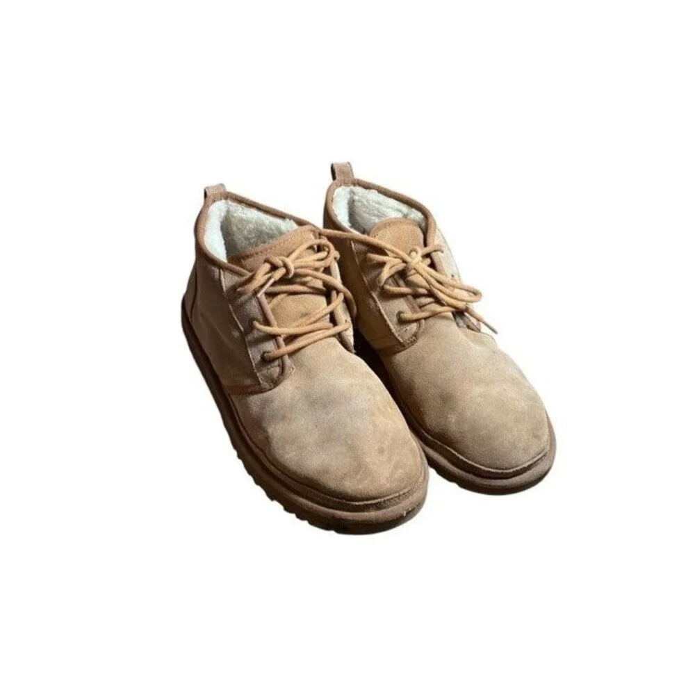 UGG Neumel Mens Chestnut Boot Size 13 M 3236 Chukka Shearling Fuzzy - Leather